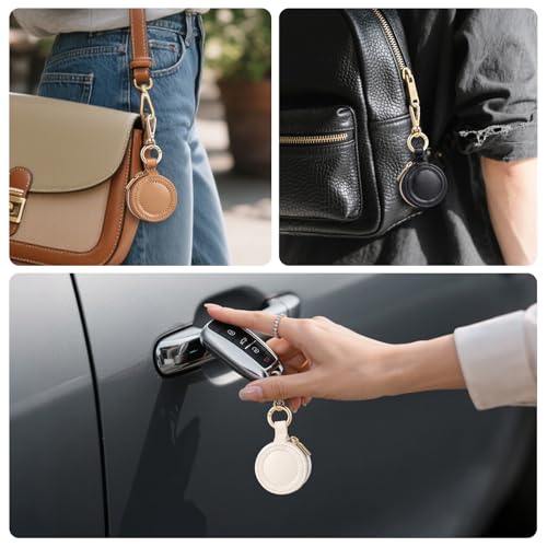 Oranllow 2 Pcs Portable Jewelry Ring Holder Box with Keychain, Small Jewelry Storage Box Case Travel Ring Earring Stud Nec...