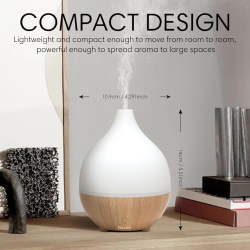 SALKING Essential Oil Diffuser (Set of 2), 100ml Small Aromatherapy Diffuser with Auto Shut-Off, Ultrasonic Diffusers for ...