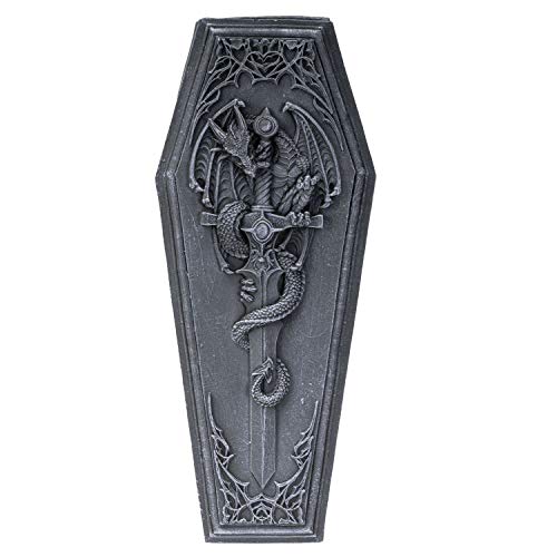 SUMMIT COLLECTION Gothic Dragon Sword Coffin Keepsake Box Collectible Sculpture Trinket Box 10 Inches