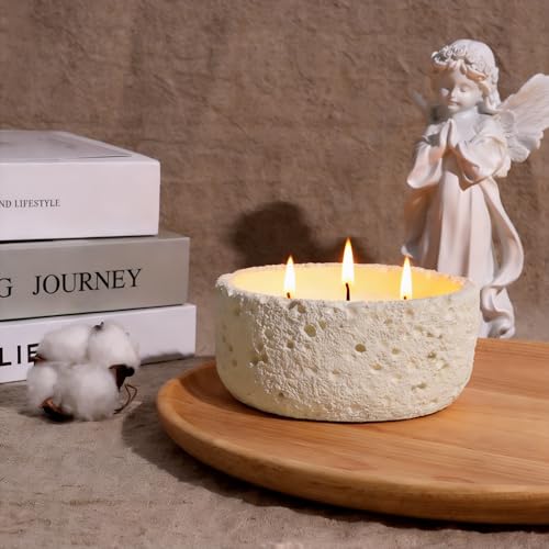 Viyffo 20oz Large Scented Candle - Lemongrass & Bergamot, 3 Wick Home Scented Candle, Non Toxic Soy for Women and Men, Ivo...