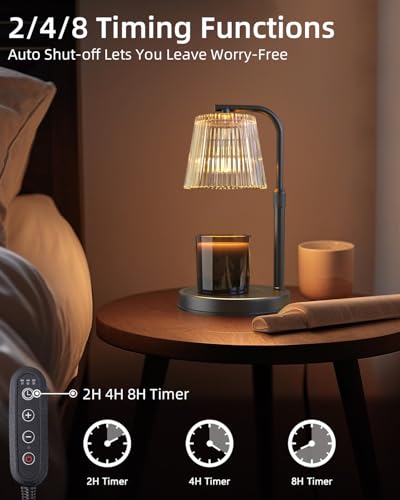 Candle Warmer Lamp with Timer Dimmable - Adjustable Electric Wax Melt Warmer Scented Large Jar Candles Lights, House Warmi...