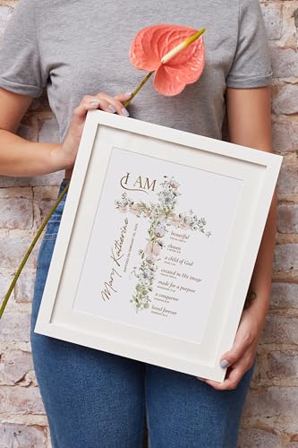 Baby Baptism Gifts for Girl Personalized Canvas or Print Unframed, First Holy Communion Gifts for Girls, Christening, Conf...