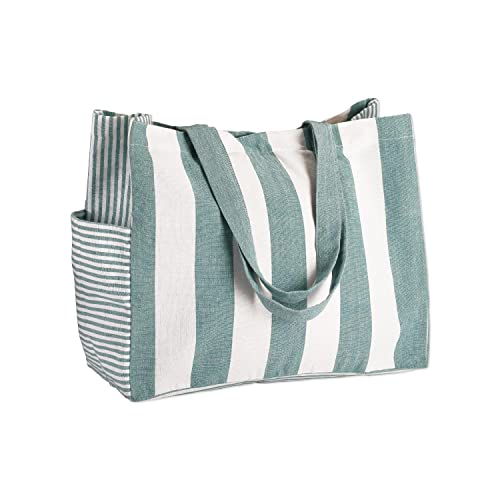 Folkulture Beach Bag For Women | 17 x 14 Inch - 100% Cotton Beach Tote Bag With Zipper Pocket Inside, Large Woven Pool Bag
