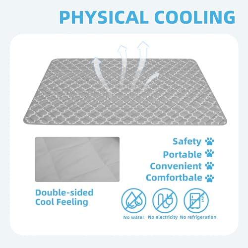 PUPTECK Dog Cooling Mat Pad for Medium Large Dogs, Cooling Blanket for Kennels Crate Floor, Dog Cat Summer Sleeping Bed Ou...