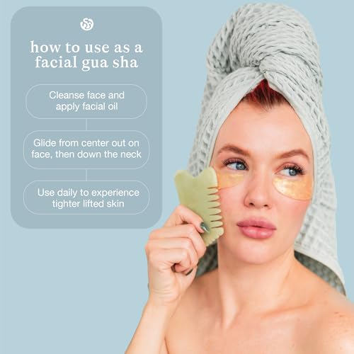 Bohemia Skin Gua Sha Facial Tools – Lymphatic Drainage Massager Stone & Face Massage Tools, Guasha Tool for Face. Great Se...
