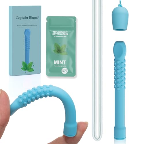 Chewable Silicone Aroma Sticks with Essential Oils for Stress Relief & Fresh Breath, Improving Pen Biting & Smoking Habit...