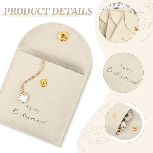 CEELGON Jewelry Bags Bridesmaid Gifts Set of 8 Velvet Small Jewelry Pouch with Button Bracelet Earring Necklace Packaging ...