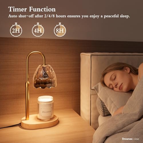 Drconox Candle Warmer Lamp with Timer Dimmable, Adjustable Height Wax Melt Warmer for Jar Candles, Birthday Gifts for Wome...