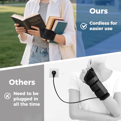 Wrist Heating Pad, Heated Wrist Wrap for Pain Relief, Heated Wrist Brace with 30 Mins Auto-Off, 3000mAh Battery, 3 Heating...