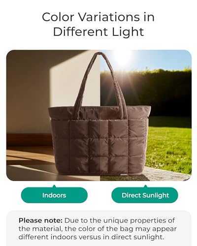 BAGSMART Expandable Tote Bag for Women, Puffer Work Tote Handbag, Quilted Carry On Bag for Travel Gym