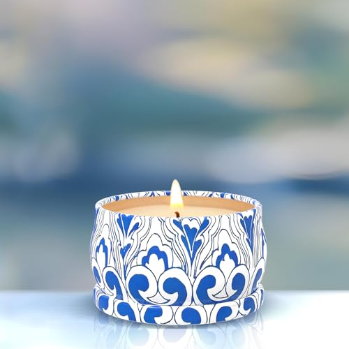 3 Pack Scented Candles Gift Set - Aromatherapy Candle for Home, Portable Hotel Small Candles, Natural Soy Wax Tin Jar for ...