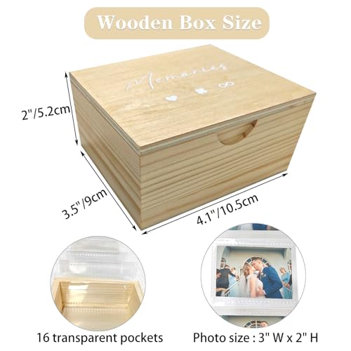 Pull Out Photo Album Wooden Box, Picture Memory Keepsake Box, Photo Collection Gift for Him Her Friend Family, Anniversary...