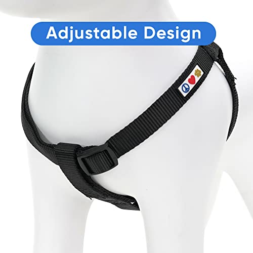 Pawtitas Solid Step-in Dog Harness – Adjustable No-Pull Vest for Puppies to Seniors, Safe & Comfortable M Black
