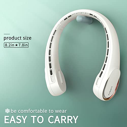 FrSara Neck Fan, Portable Personal Fan Strong Wind, 4000mAh, Air Volume,360° Cooling, No Hair Twisting, Air Volume On 2 Si...