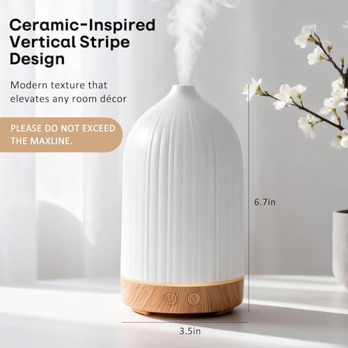 Specvoko 100ML Essential Oil Diffuser, Ultrasonic Cool Mist Aromatherapy Diffuser with Timer & 8-Color LED Light, Continuo...
