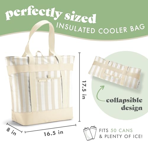 Fit & Fresh Insulated Grocery Tote Bag – Large Reusable Thermal Cooler Bag for Shopping, Food Delivery & Catering – Premiu...