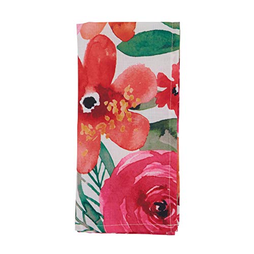 SARO LIFESTYLE Santa Monica Floral Table Napkin (Set of 12), Multi, 20"