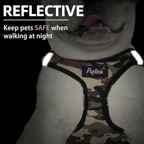 PUPTECK Dog Harness and Leash Set for Small Medium Dogs No Pull Step-in Soft Mesh Puppy Cat Vest Harnesses Reflective at N...