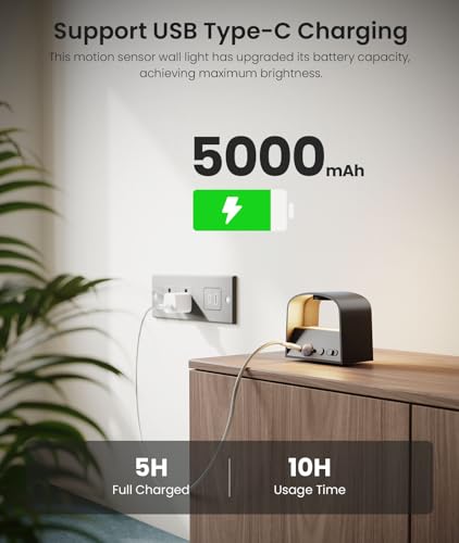 FULEN Motion Sensor Wall Light with Remote Control 3 Colors Wireless Wall Lamp LED Indoor Up and Down Wall Sconce 5000mAh ...