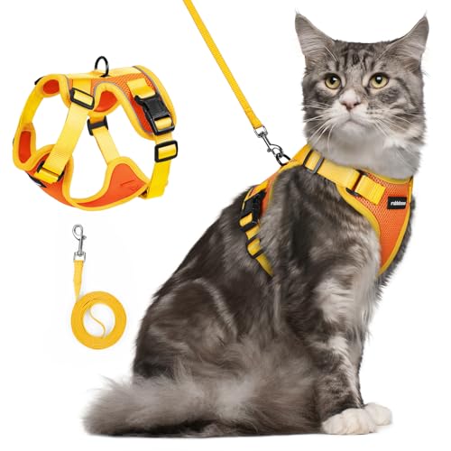 rabbitgoo Cat Harness and Leash Set, Escape Proof Soft Adjustable Vest Harnesses for Outdoor Walking, Easy Control Breatha...