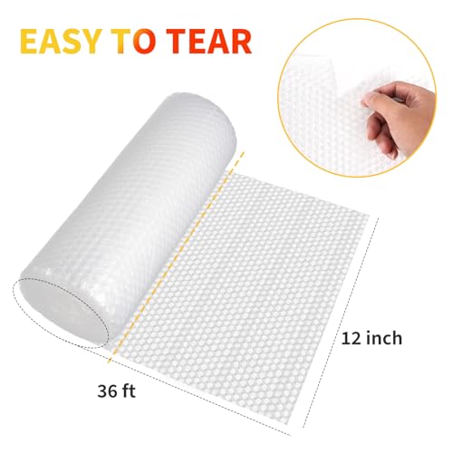 Bubble Cushioning Wrap 2 Pack 12 Inch x 72 ft Bubble Wrap for Packing，Moving Boxes and Shipping for Your Business，Perforat...