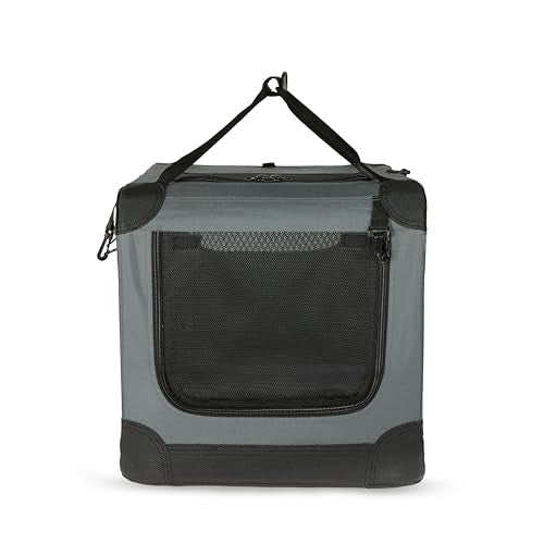Amazon Basics 4-Door Portable Folding Soft Dog Crate, Collapsible Travel Kennel for Cat, Dog, and Other Small Animals, Pop...