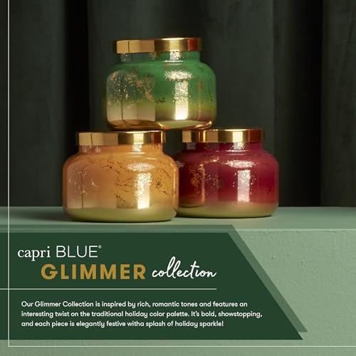 Capri Blue Glimmer Jar Candles - Luxury Holiday Scented Candles for Home - Long Lasting Soy Wax Blend - Scented Holiday & ...