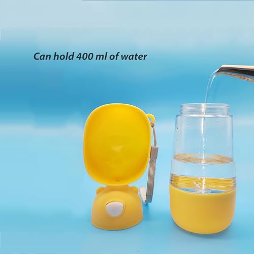 Portable Dog Water Bottle, Leak-Proof pet Water Bottle, 19 oz Large Capacity Outdoor Dog Water Fountain with Food Containe...