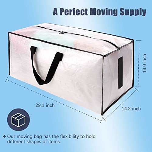 HOMESURE 8 Pack Large Strong Moving Bags with Zippers & Carrying Handles - Water-Resistant - Heavy Duty Storage Tote for S...