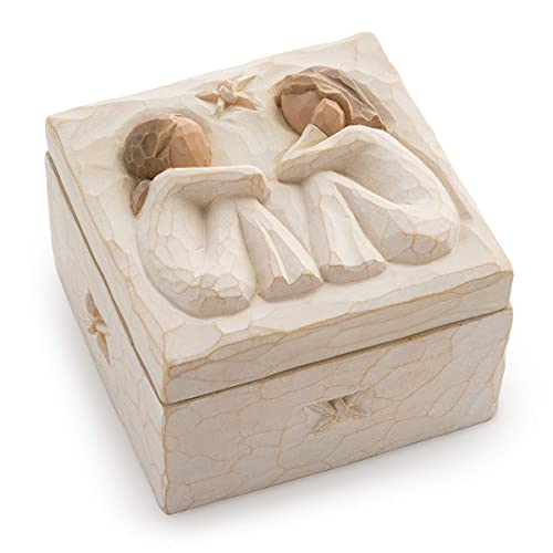 Willow Tree Friendship Keepsake Box, Forever True, Forever Friends, Holds Jewelry and Treasures, Carving of Best Friends o...