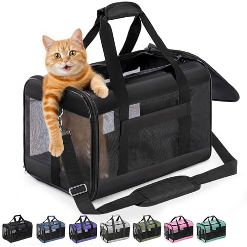 Conlun Cat Carrier Airline Approved, Soft-Sided Dog Carrier with Inner Safety Leash, Pet Transport Carrier for Small-Mediu...