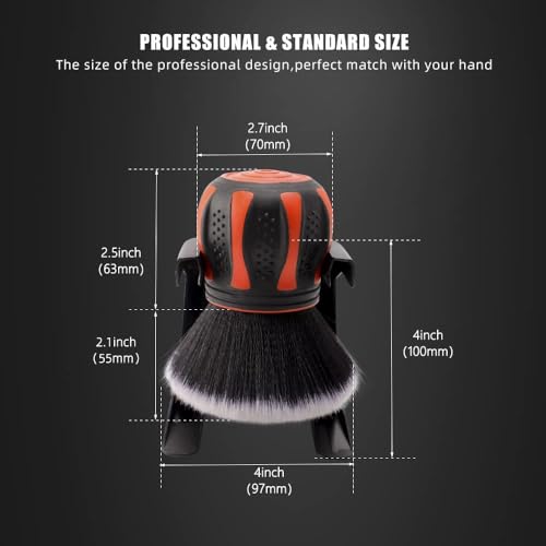 SPTA Ultra Soft Detailing Brush, Car Detail Brush, Orange Handle XL Synthetic Brush - Ultra Soft Bristles, Comes with Stor...