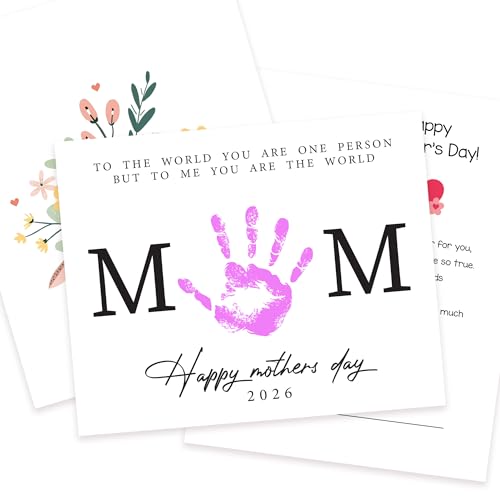 DIY Mothers Day Gifts from Kids Daughter, Pack 3 Mother’s Day Handprint Art Craft DIY Gift, Floral Bouquet Keepsake, Best ...