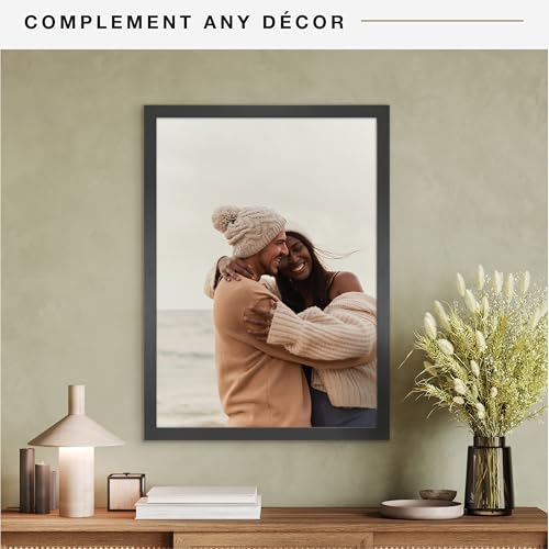MCS Studio Gallery 20x28 Poster Frame Black Woodgrain Engineered Wood, Vertical & Horizontal Wall Hanging Large Picture Fr...