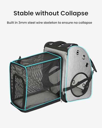 COVONO Expandable Cat Backpack Carrier, Airline Approved Pet Carrier for Cats & Small Dogs, Breathable Mesh, Bubble Windo...