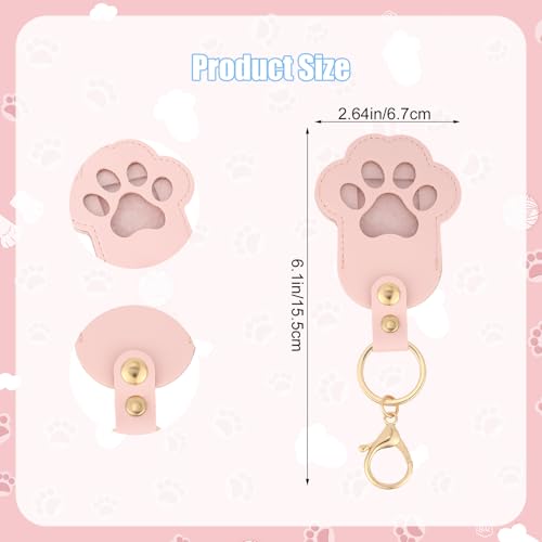 2pcs Pet Hair Collector Keychain, Paw Shaped Pet Fur Collection Memorial Keyring with Photo Holder DIY Keepsake Key Ring B...