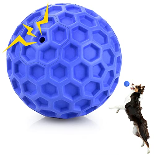 DISSKNIC Indestructible Squeaky Dog Ball, Relieves Anxiety, Cleans Teeth, Interactive Chew Toy for Aggressive Chewers, Dog...