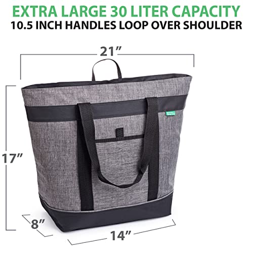 Jumbo Insulated Cooler Bag (Charcoal) with HD Thermal Insulation - Premium, Collapsible Soft Cooler Makes a Perfect Insula...