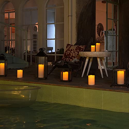 Homemory 4" x 6" Large Waterproof Outdoor Flameless Candles, Battery Operated Flickering LED Pillar Candles with Remote an...