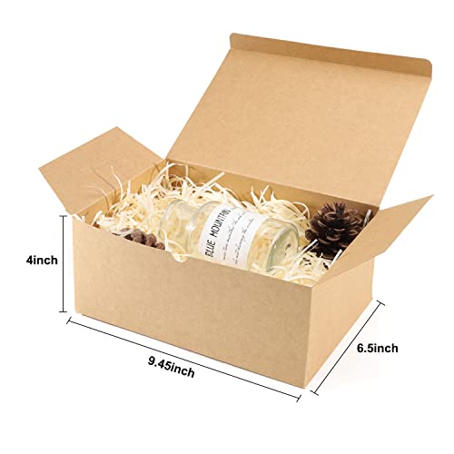 10 Pack Brown Gift Boxes, 9.45x6.5x4 Inches Kraft Paper Boxes with Lids for Valentine's, Birthday party, Wedding, Cupcake ...