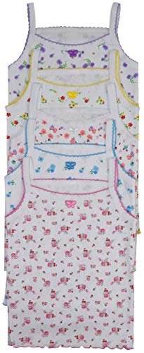 ToBeInStyle Girl's 4 Item Pack 100% Cotton Tank Tops or Spaghetti Strap Camisole Soft Undershirts
