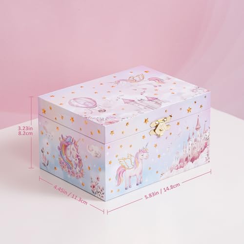 ProCase Unicorn Jewelry Box for Girls, Kids Musical Jewelry Boxes with Spinning Unicorn Doll, Birthday Christmas Gifts for...