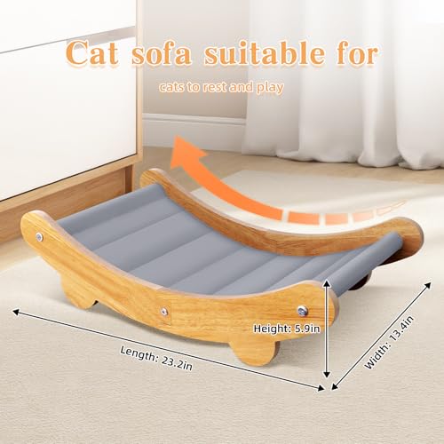 Mittimiya Cooling Cat Bed Hammock,Cats Cooling Mat, Comfort Gel Pet Pad, Indoor Elevated Cat Beds Chair, Curved Design, Pe...