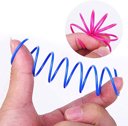 ISMARTEN Cat Spring Toy (60 Pack), Cat Kittens Toys Plastic Coil Spiral Springs for Swatting, Biting, Hunting, and Active ...