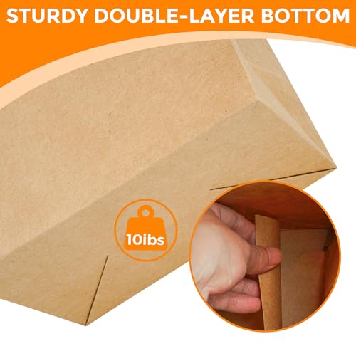 MOXARYSU 12 Pcs Brown Gift Bags with Clear Window: 9.8x5.1x7.1 Inch Small Medium Kraft Paper Bags with Handle For Party Bu...