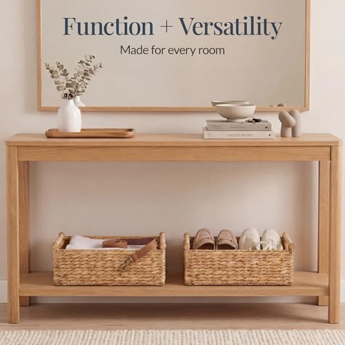 Best Choice Products Wicker Storage Basket, Shelf Organizer Basket w/Wooden Handles, Woven Rectangular Storage Bin, Natura...
