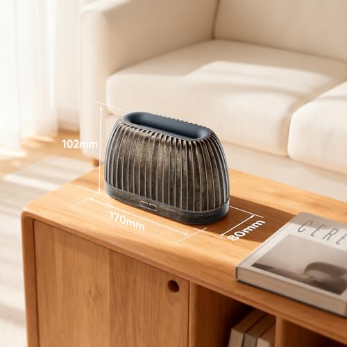 SOULORIGIN Essential Oil Diffuser, Flame Effect Aromatherapy Diffuser with 7-Color LED Lights & Auto Shut-Off, Ultrasonic ...