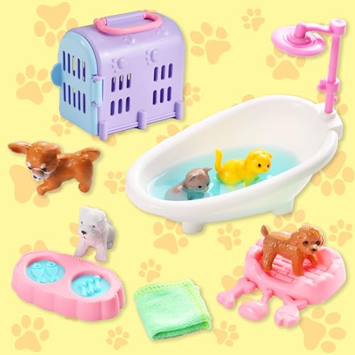 Carolart Pet Sensory bin,Dog and Cat Sandbox for Kids,Kids Play Sand Kit,Pet Play Set with Sensory Sand,Pet Care Play Set,...