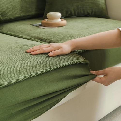 BSTMAI Sofa Slipcovers Stretch Couch Cushion Cover 1pc Corduroy Furniture Protector with Elastic Suitable for Armchair, Lo...