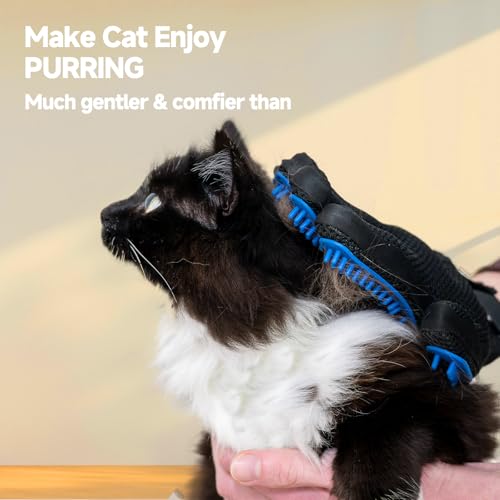 NVNAN Pet Hair Removal Glove for Dogs & Cats, 2-in-1 Deshedding Brush & Massage Mitt - Grooming Gloves for Shedding Contro...